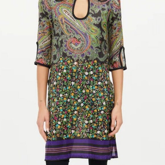Etro black keyhole cut out sheer silk dress - Picture 3 of 7